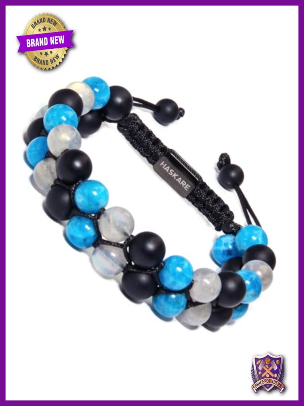 Handmade Natural Stone Beaded Bracelet Adjustable Sliding Knot Yoga Meditation